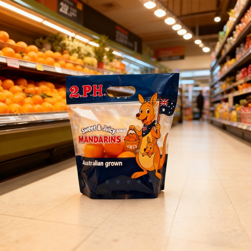 Sac à fermeture éclair autoportant respirant pour fruits frais