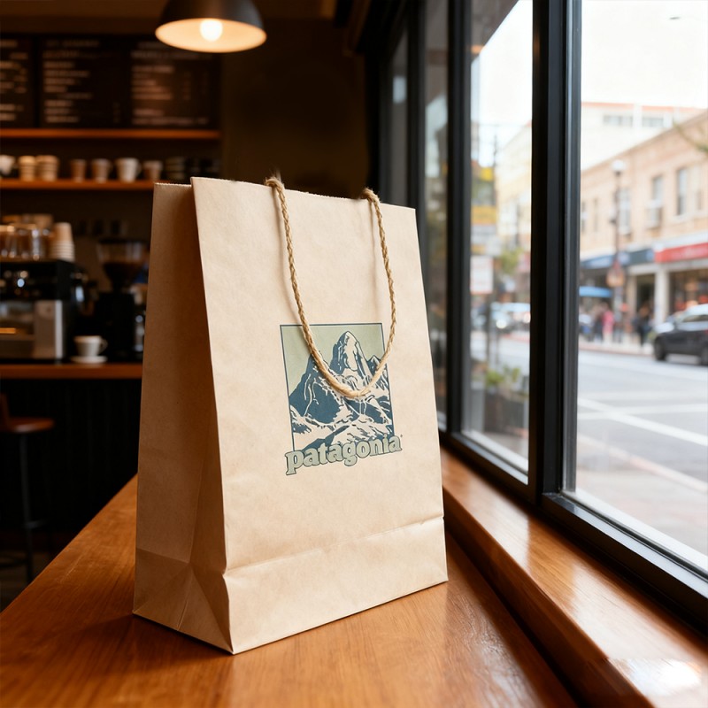 Sac fourre-tout cadeau en papier kraft avec corde en papier