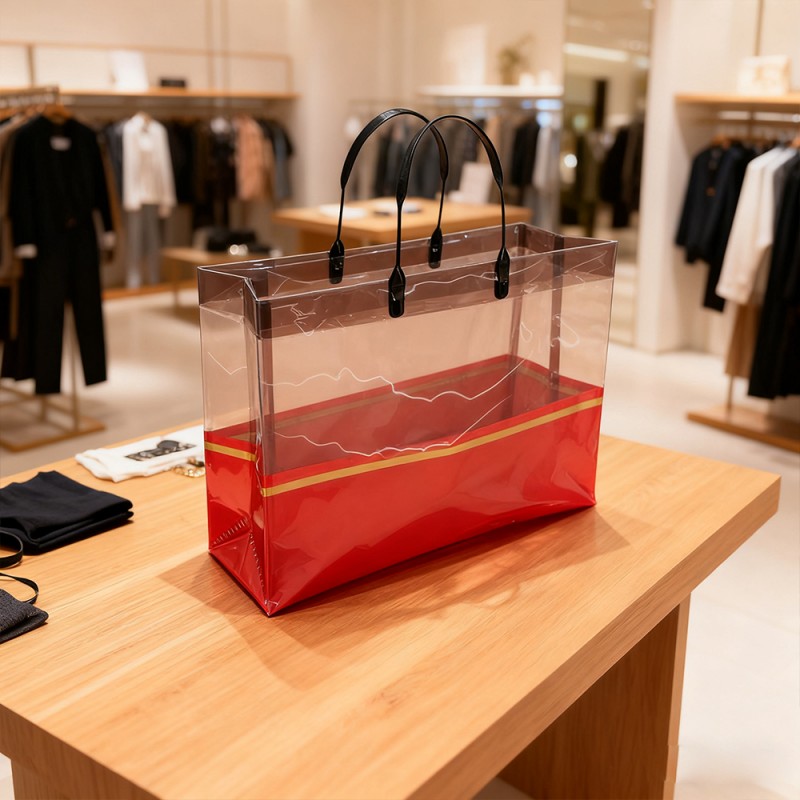 Sac fourre-tout transparent à bande dorée CPP